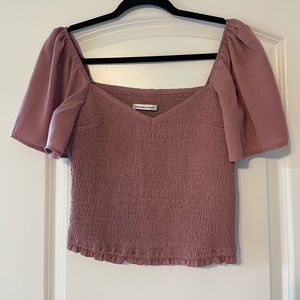 Abercrombie & Fitch Smocked Flutter Sleeve Top